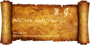 Mátis György névjegykártya